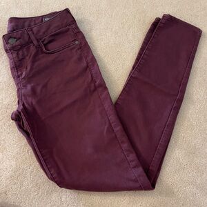 BUFFALO by David Bitton Faith Midrise stretchy super skinny burgundy jeans GUC